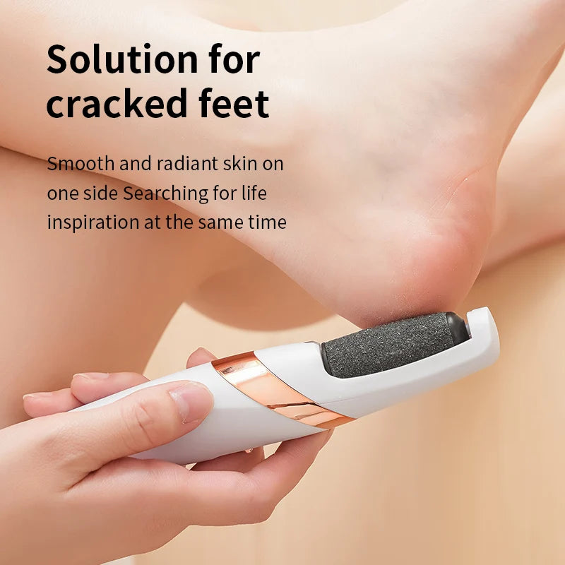 Rechargeable Electric Foot File Dual Speed Foot Callus Remover with 2 Roller Heads for Dead Skin Exfoliation