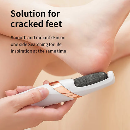 Rechargeable Electric Foot File Dual Speed Foot Callus Remover with 2 Roller Heads for Dead Skin Exfoliation